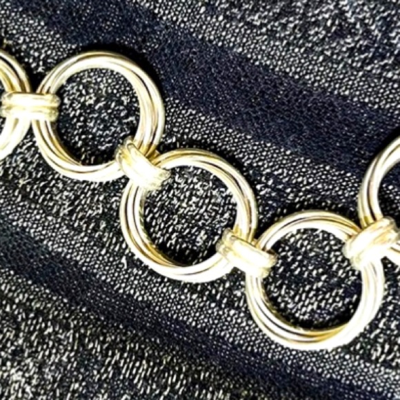 Silpada Vintage Rare Solid Sterling Silver Heavy Multi-Circles Chain Bracelet - Picture 7 of 10